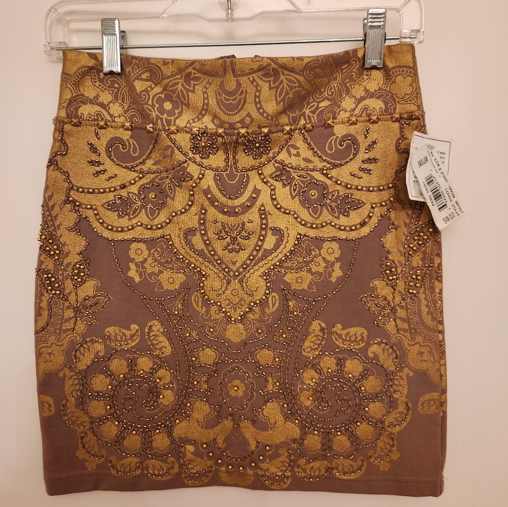 Hand Beaded Embellished Mini Skirt; Smoke And Pet Free Home.
